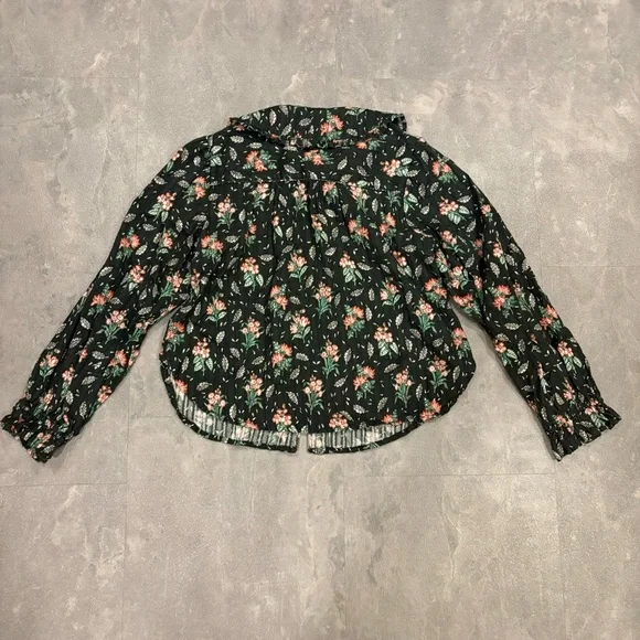 PILCRO Anthropologie The Kiera Collared Floral‎ Button Down Blouse Size XSP - Picture 7 of 14